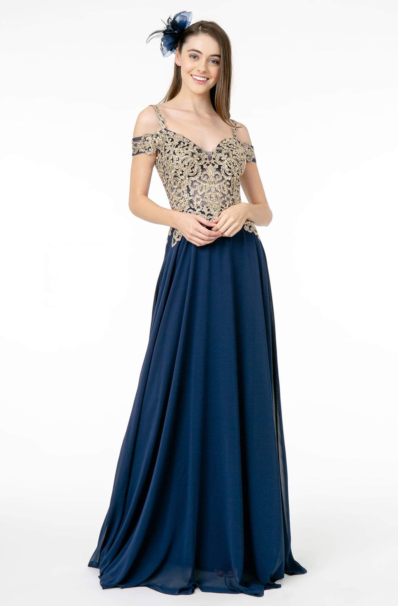 Elizabeth K - GL2998 Embroidered Sweetheart Chiffon A-Line Gown
