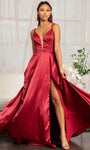 A-line Sweetheart Corset Natural Waistline Back Zipper Slit Fitted Illusion Beaded Satin Sleeveless Spaghetti Strap Dress