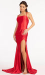 Sexy Lace-Up Slit Fitted Goddess Open-Back Mermaid Sleeveless Spaghetti Strap Evening Dress by Elizabeth K