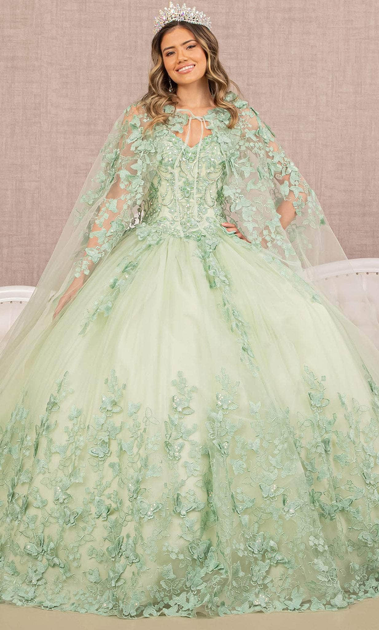 Elizabeth K GL3104 - Jewel Mesh Quinceanera Ballgown
