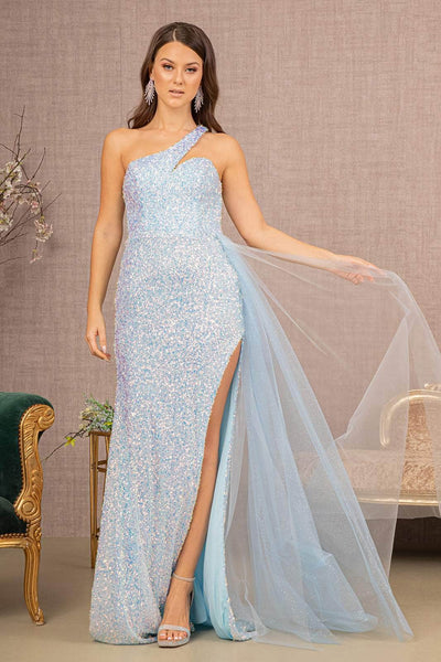 Sheath Mesh Sheer Slit Asymmetric Natural Waistline Sheath Dress/Prom Dress with a Brush/Sweep Train With a Sash