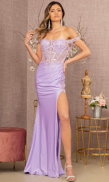 Sexy Sheath Sheer Illusion Sequined Beaded Sheer Back Slit Back Zipper Glittering Off the Shoulder Crepe Floral Print Corset Natural Waistline Sheath Dress/Evening Dress/Prom Dress with a Brush/Sweep 