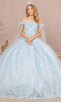 Sweetheart Natural Waistline Floor Length Off the Shoulder Lace-Up Applique Mesh Glittering Ball Gown Dress with a Brush/Sweep Train With a Sash