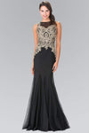 Mermaid Natural Waistline Bateau Neck Sweetheart Sheer Embroidered Mesh Illusion Floor Length Dress