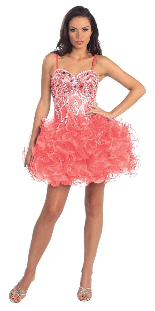  Elizabeth K-Special Occasion Dress-COLOR-Coral