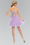 A-line Tulle Beaded Sequined Sweetheart Short Natural Waistline Prom Dress