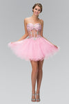 A-line Short Sequined Beaded Natural Waistline Tulle Sweetheart Prom Dress