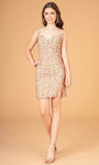 Sleeveless Sheath Natural Waistline Open-Back Sequined Slit Fitted Back Zipper Velvet Cocktail Short Sweetheart Sheath Dress