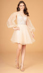 A-line Tulle Cocktail Short Glittering Back Zipper Sequined Open-Back Mesh Fitted Lace-Up Fit-and-Flare Sweetheart Bell Sleeves Sleeveless Spaghetti Strap Natural Waistline Dress