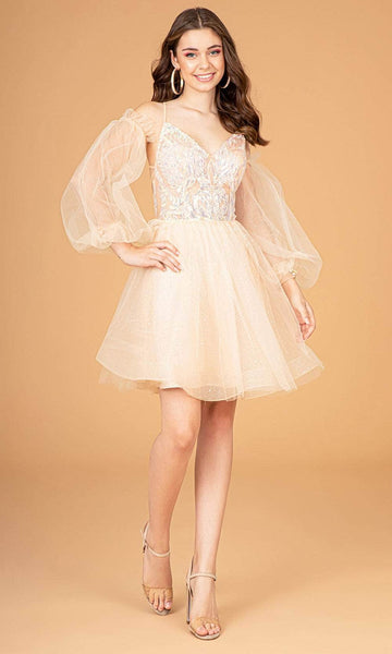 A-line Bell Sleeves Sleeveless Spaghetti Strap Tulle Sweetheart Cocktail Short Glittering Back Zipper Fitted Mesh Open-Back Sequined Lace-Up Fit-and-Flare Natural Waistline Dress