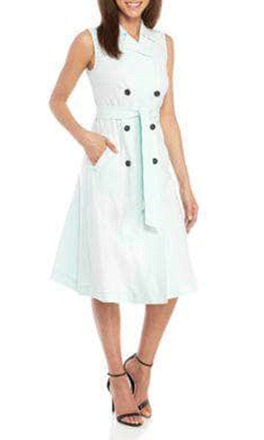 Ellen Tracy ETMS9WD168 - Sleeveless Collared Tea-Length Dress
