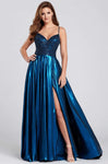 A-line V-neck Sleeveless Spaghetti Strap Plunging Neck Natural Waistline 2010 Slit Beaded Fitted Floor Length Chiffon Dress with a Brush/Sweep Train