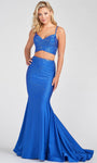Sophisticated V-neck Natural Waistline 2013 Lace-Up Beaded Mermaid Spaghetti Strap Prom Dress with a Brush/Sweep Train