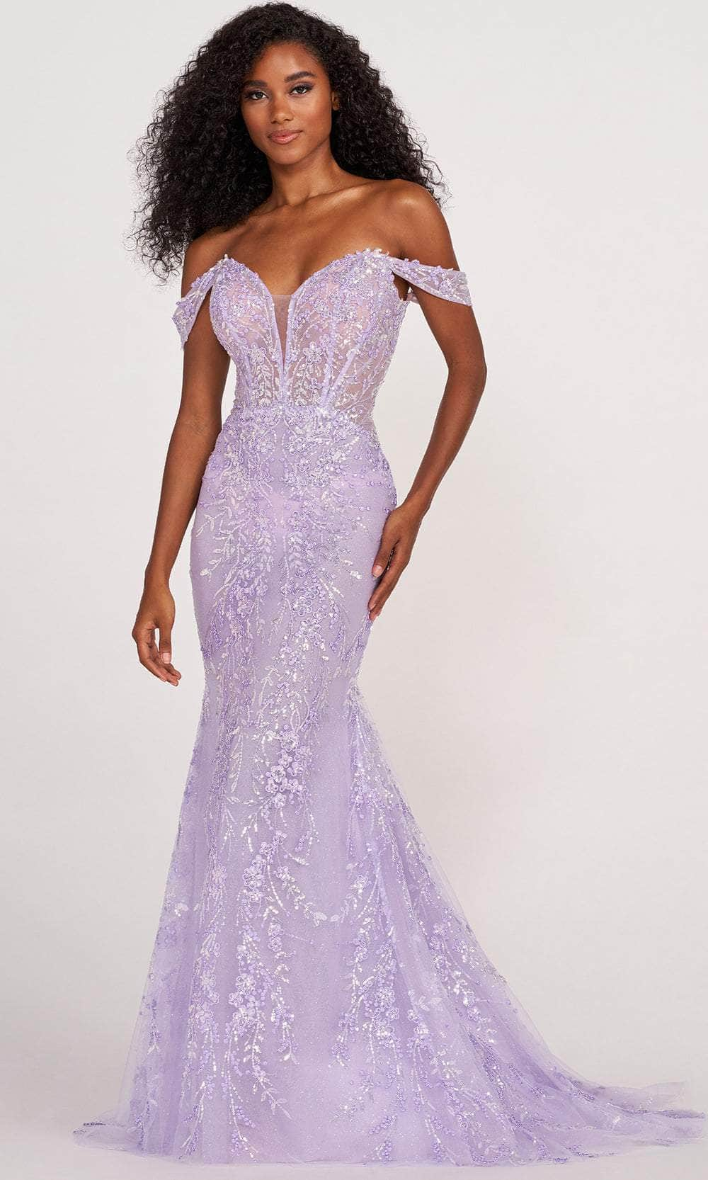 Ellie Wilde EW34007 - Off Shoulder Sequin Prom Dress
