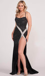 Sheath Sleeveless Corset Natural Waistline Floor Length Sweetheart Slit Lace-Up Sheath Dress/Evening Dress