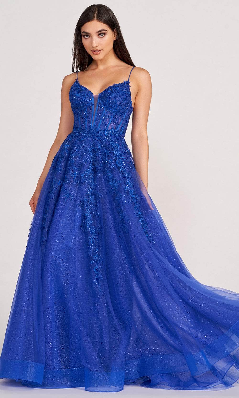 Ellie Wilde EW34036 - Lace Ornate Corset Prom Dress
