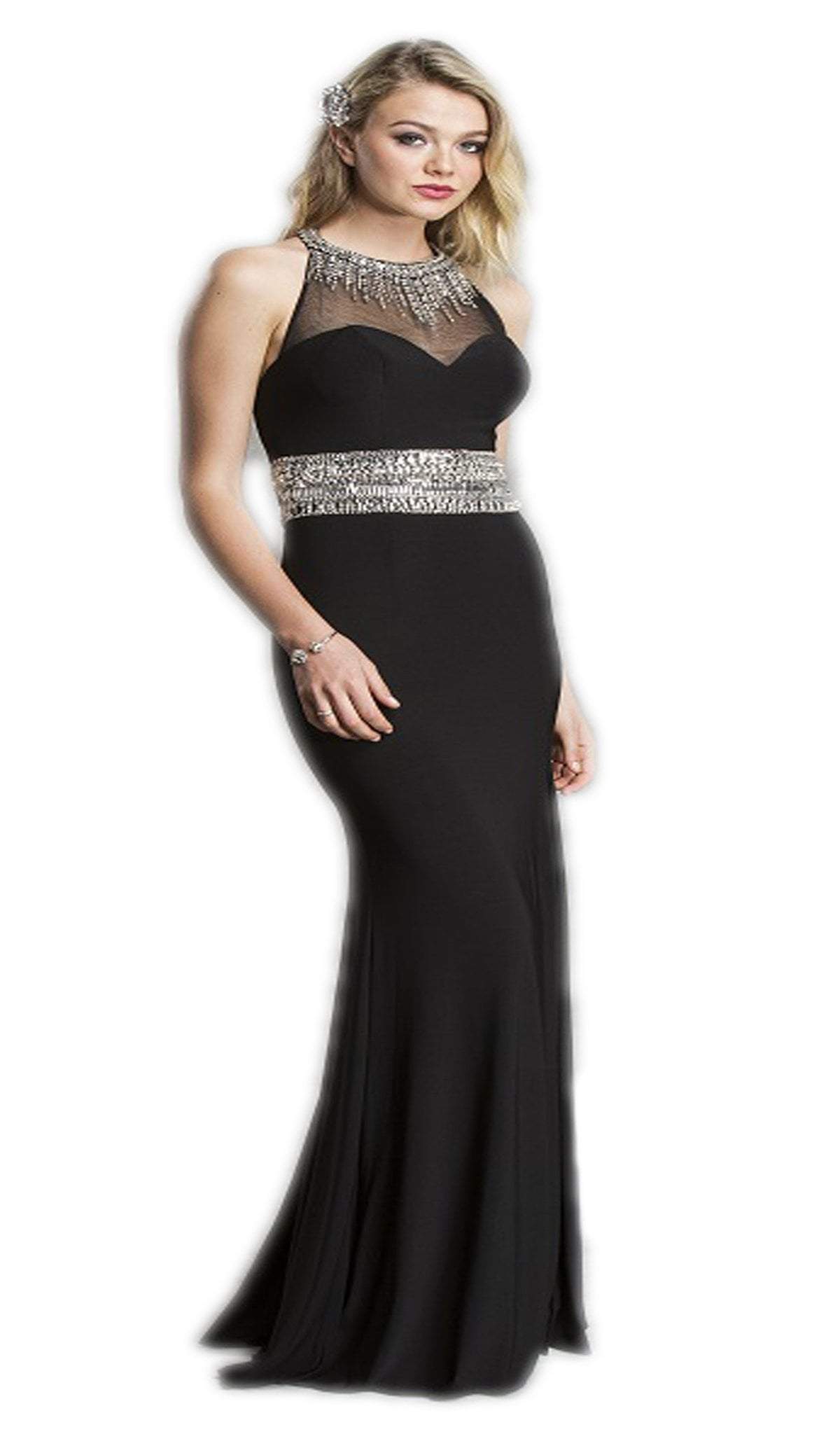 Aspeed Design - Embellished Back Cutout Evening Dress
