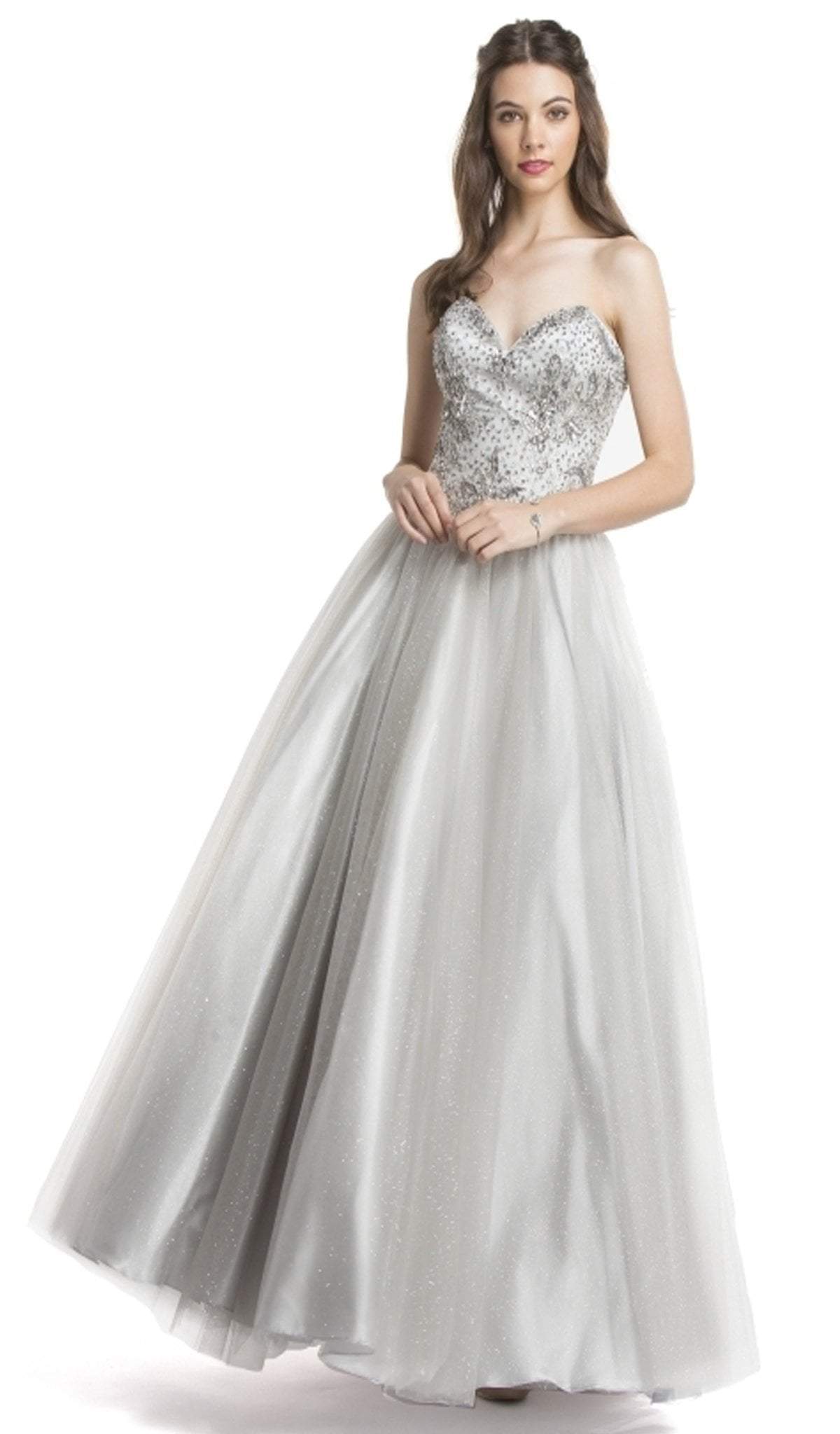 Aspeed Design - Embellished Sweetheart Neckline Evening Gown
