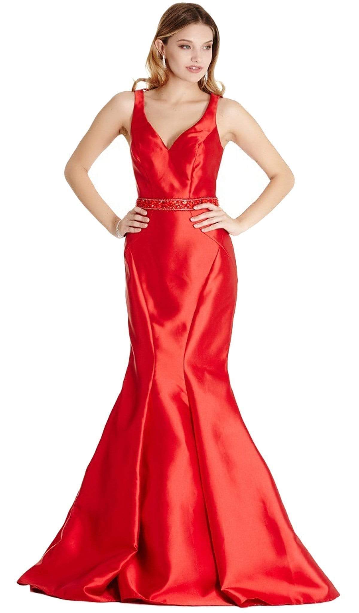 Aspeed Design - Embellished V-neck Affordable Prom Dress
