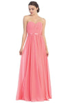 A-line Strapless Floor Length Belted Pleated Wrap Corset Natural Waistline Sweetheart Dress