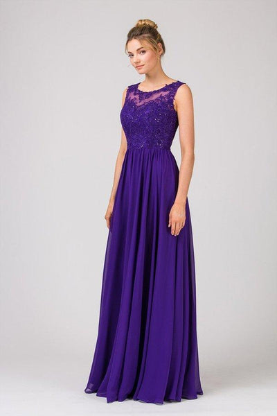 A-line Floor Length Natural Waistline Back Zipper Fitted Applique Sleeveless Scoop Neck Sweetheart Dress