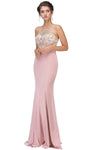 Sophisticated Floor Length Back Zipper Sheer Illusion Beaded Pleated Fitted Scoop Neck Sweetheart Natural Princess Seams Waistline Sleeveless Mermaid Evening Dress with a Brush/Sweep Train