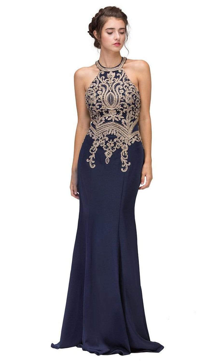 Eureka Fashion - 7033 Embroidered Appliqued Mermaid Gown
