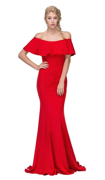 Strapless Short Sleeves Sleeves Off the Shoulder Mermaid Sheer Back Zipper Open-Back Natural Waistline Satin Dress with a Brush/Sweep Train With Ruffles