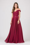 A-line V-neck Floor Length Satin Flutter Sleeves Off the Shoulder Spaghetti Strap Back Zipper Ruched Lace-Up Natural Waistline Dress