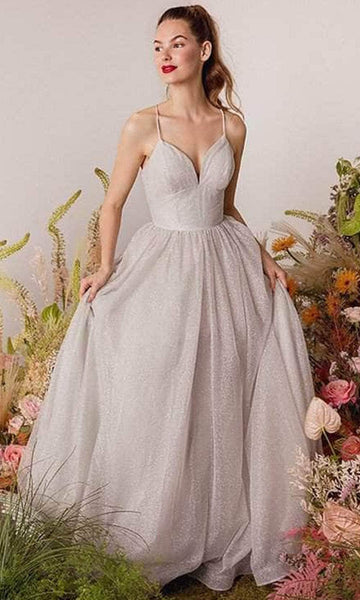 A-line V-neck Basque Princess Seams Waistline Sleeveless Fitted Glittering Lace-Up Back Zipper Mesh Open-Back Plunging Neck Homecoming Dress/Prom Dress/Quinceanera Dress/Party Dress