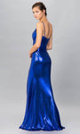 Tall V-neck Natural Waistline Sheath Sleeveless Floor Length Back Zipper Ruched Slit Open-Back Sheath Dress/Prom Dress