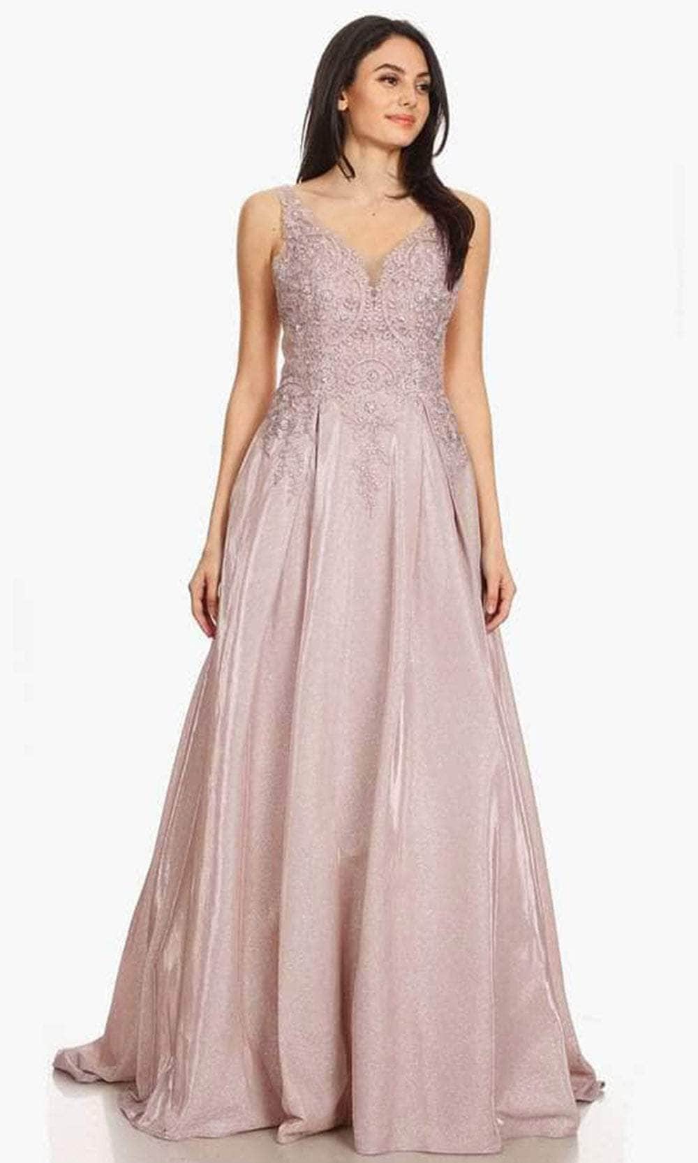 Eureka Fashion 9606 - Embroidered Bodice A-Line Gown