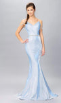 Mermaid Beaded Pleated Fitted Evening Dress with a Brush/Sweep Train by Eureka Fashion