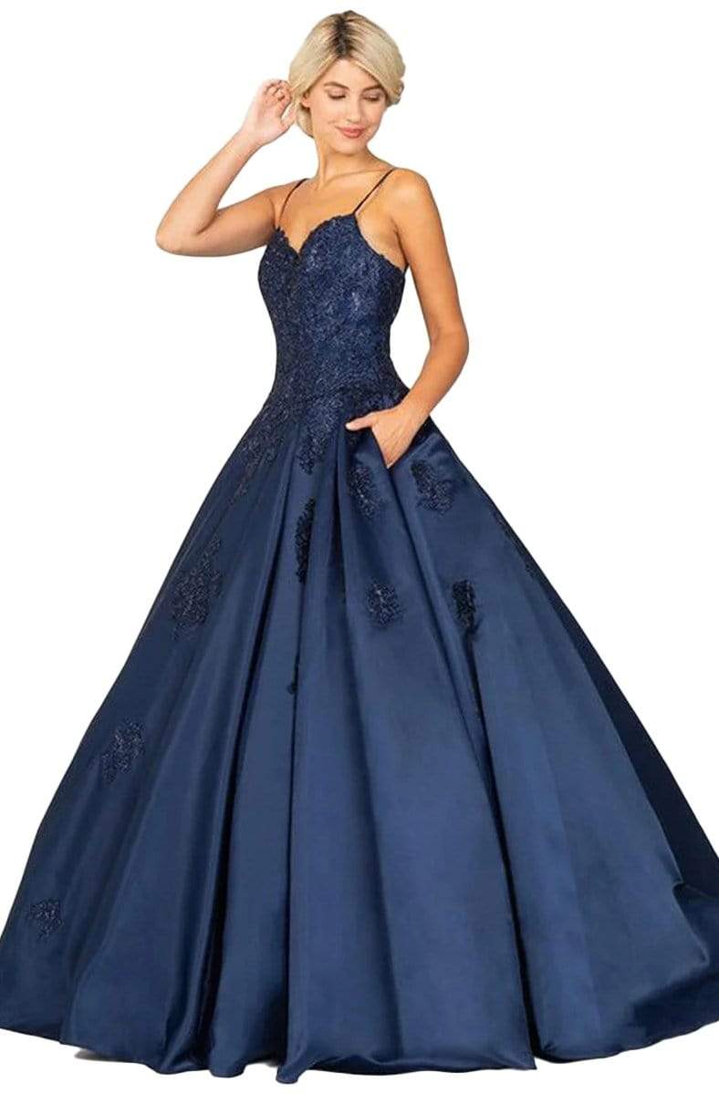 Eureka Fashion - Embroidered Sweetheart Satin Ballgown
