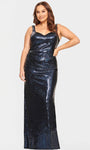 Plus Size Sleeveless Floor Length Sweetheart Natural Waistline Sheath Sequined Hidden Back Zipper Ruched Sheath Dress/Evening Dress/Prom Dress