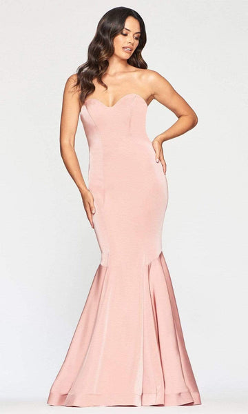 Strapless Sweetheart Mermaid Natural Princess Seams Waistline Back Zipper Open-Back Fitted Evening Dress with a Brush/Sweep Train