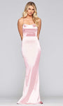 Satin Lace-Up Back Zipper Backless Straight Neck Mermaid Empire Waistline Spaghetti Strap Dress with a Brush/Sweep Train