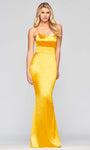 Lace-Up Backless Back Zipper Satin Spaghetti Strap Straight Neck Mermaid Empire Waistline Dress with a Brush/Sweep Train