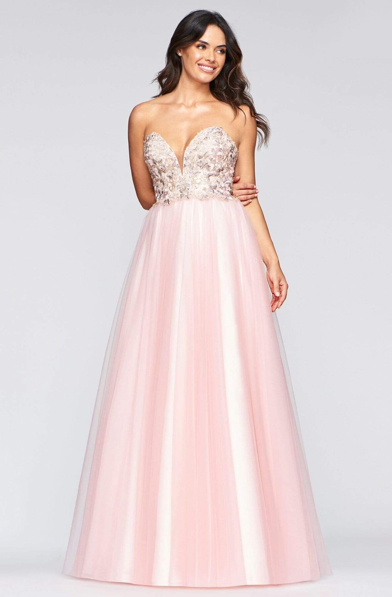 Faviana - S10445 Strapless Fit-and-Flare Long Dress
