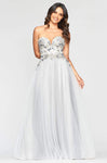 A-line Strapless Tulle Sheer Lace-Up Mesh Fitted Natural Waistline Sweetheart Fit-and-Flare Evening Dress/Party Dress