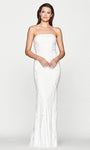 Strapless Floor Length Natural Waistline Sheath Fitted Embroidered Open-Back Lace-Up Sheath Dress/Evening Dress