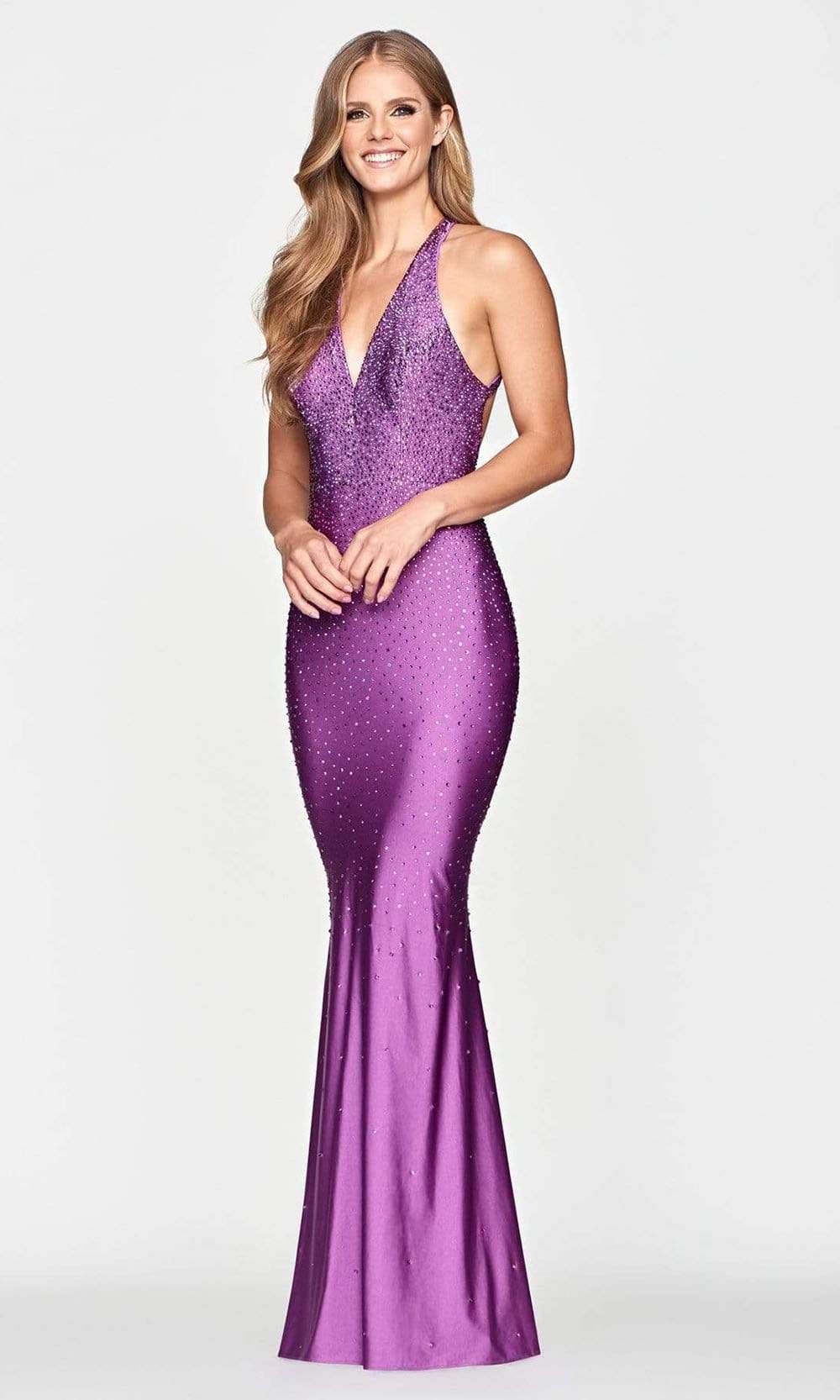 Faviana - S10631 Jeweled Halter Long Gown
