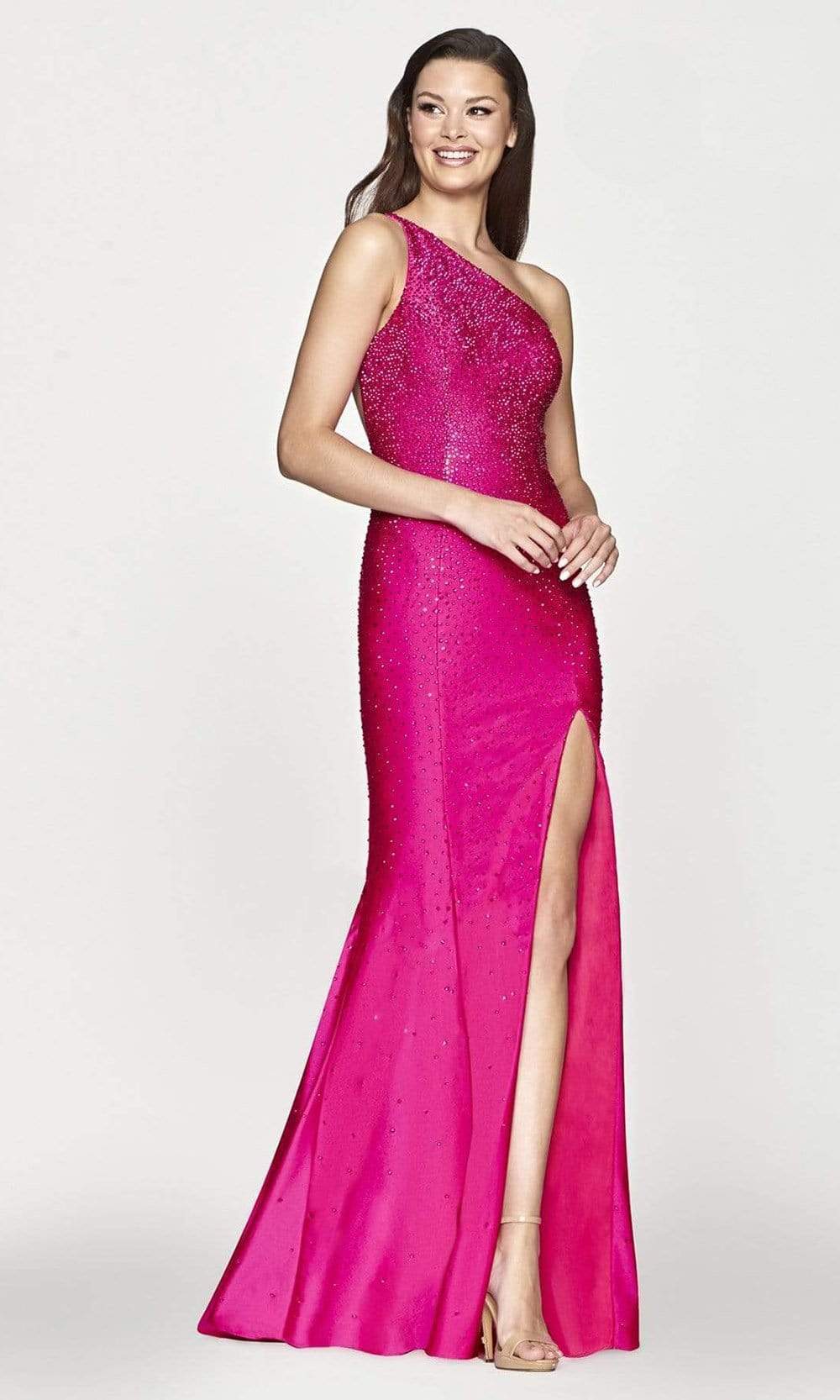 Faviana - S10632 Beaded One Shoulder Gown
