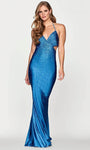 Natural Waistline Mermaid Bandeau Neck Halter Cutout Fitted Beaded Open-Back Sleeveless Spaghetti Strap Prom Dress