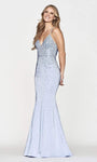 V-neck Bandeau Neck Floor Length Mermaid Sleeveless Beaded Goddess Fitted Lace-Up Back Zipper Natural Waistline Dress