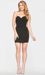 Strapless Cocktail Above the Knee Corset Natural Waistline Sheath Fitted Open-Back Back Zipper Sweetheart Sheath Dress