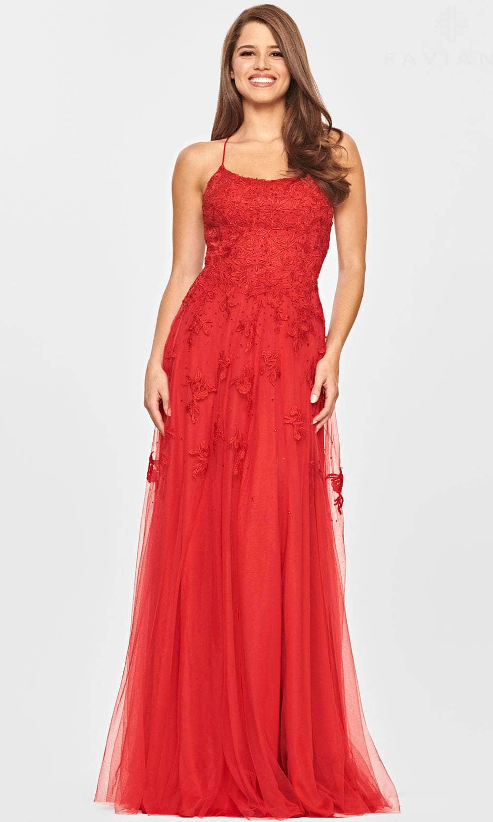 Faviana S10823 - Laced Scoop Evening Dress
