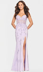 Strapless Sweetheart Beaded Lace-Up Applique Hidden Back Zipper Slit Tulle Sheath Corset Natural Waistline Floor Length Sheath Dress/Evening Dress