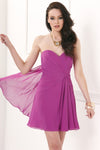 A-line Strapless Cocktail Above the Knee Natural Waistline Ruched Fitted Open-Back Sweetheart Dress