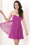 A-line Strapless Cocktail Above the Knee Natural Waistline Open-Back Fitted Ruched Sweetheart Dress
